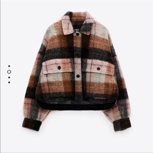 Zara Plaid Cropped Shacket - XS - Sold Out Online